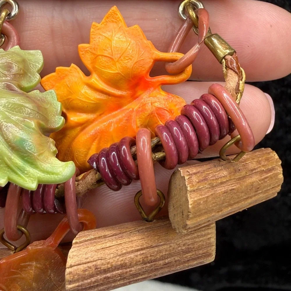 Vintage Hand Crafted Brooch Nature Leaves